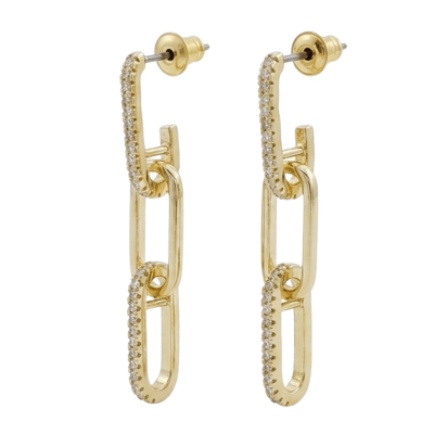 Zoe`Paperclip Earrings Gold